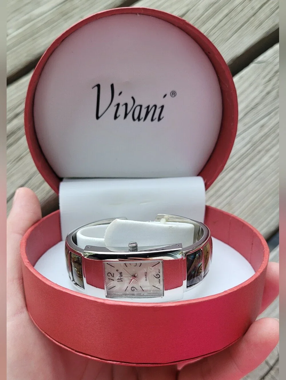 Vintage NIB Vivani Abalone Inlay Women's Wristwatch